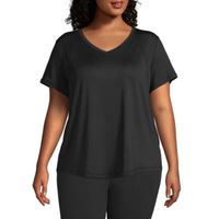 Xersion Womens Everair Performance V Neck Short Sleeve T-Shirt Plus