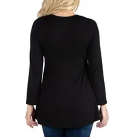 24/7 Comfort Apparel Long Sleeve Solid Flared Tunic Top