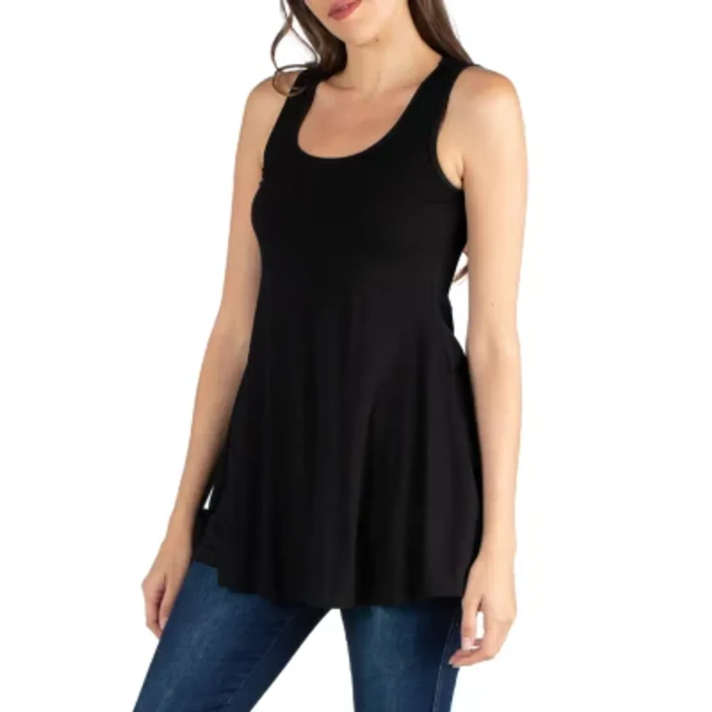 24/7 Comfort Apparel Scoop Neck Sleeveless Tunic Top