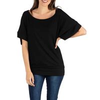 24/7 Comfort Apparel Loose Fit Dolman Top with Wide Sleeves