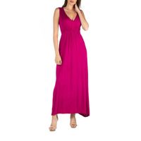 24/7 Comfort Apparel V Neck Sleeveless Maxi Dress