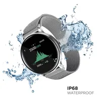 iTouch Sport 3 for Men: Silver Case with Silver Mesh Strap Smartwatch (45mm) 500014S-51-B28