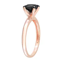 Midnight Black Womens 1 CT. T.W. Natural Diamond 14K Rose Gold Cushion Solitaire Engagement Ring