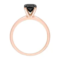 Midnight Black Womens 1 CT. T.W. Natural Diamond 14K Rose Gold Cushion Solitaire Engagement Ring