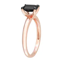 Midnight Black Womens 1 CT. T.W. Natural Diamond 14K Rose Gold Solitaire Engagement Ring