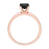 Midnight Black Womens 1 CT. T.W. Natural Diamond 14K Rose Gold Solitaire Engagement Ring