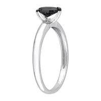 Midnight Black Womens 1/ CT. T.W. Natural Diamond 14K Gold Pear Solitaire Engagement Ring