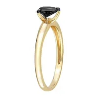 Midnight Black Womens 1/ CT. T.W. Natural Diamond 14K Gold Pear Solitaire Engagement Ring