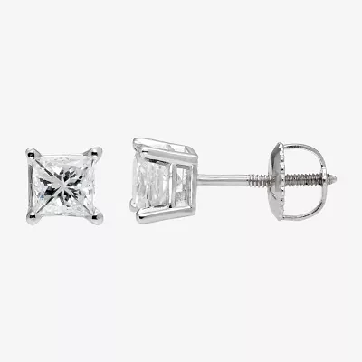 Premier Collection 1/ CT. T.W. Natural Diamond Princess-Cut Stud Earrings