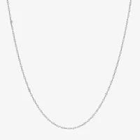 14K White Gold 1.2mm 16-24" Twisted Singapore Chain Necklace 