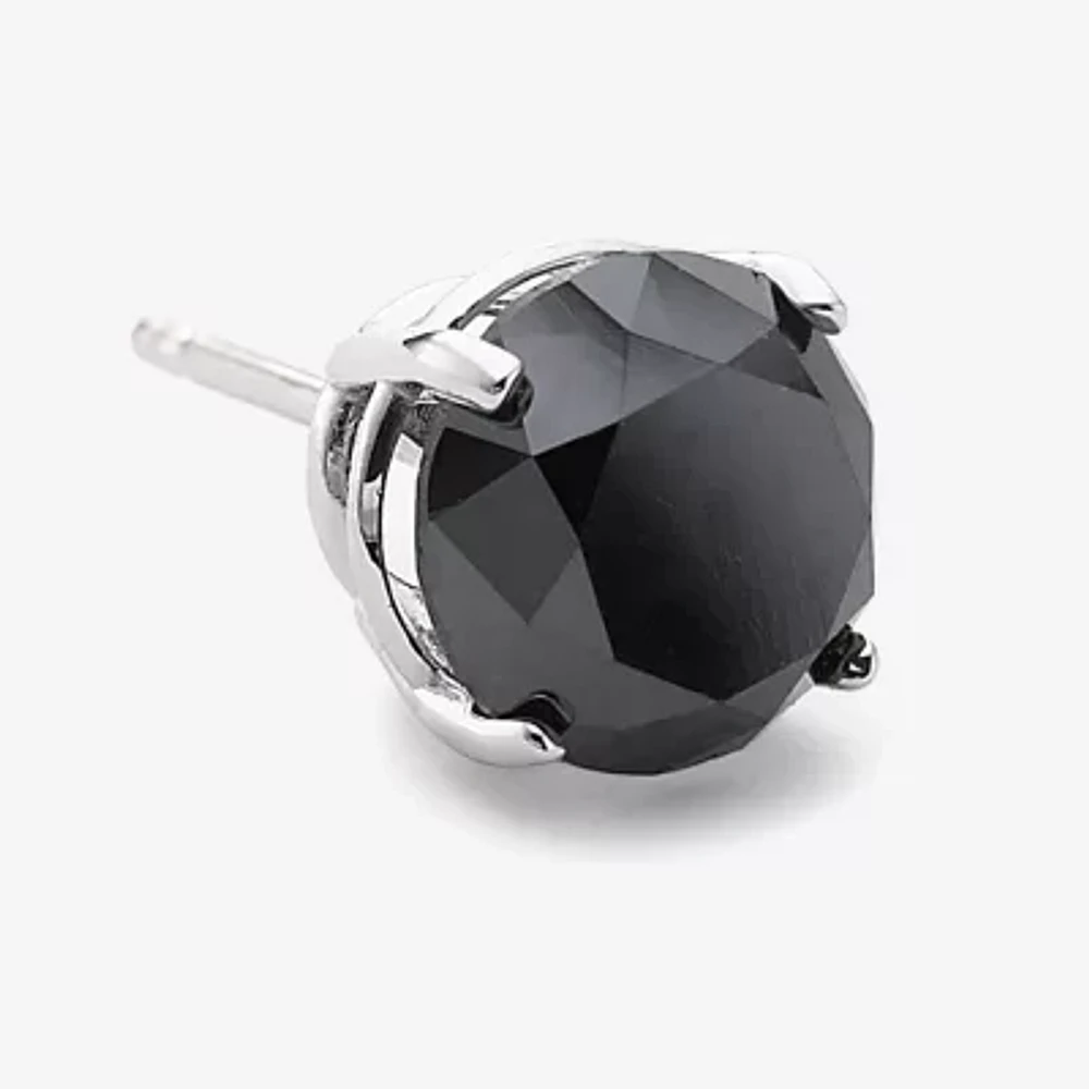 1 CT. Steel Single Black Diamond Stud Earring