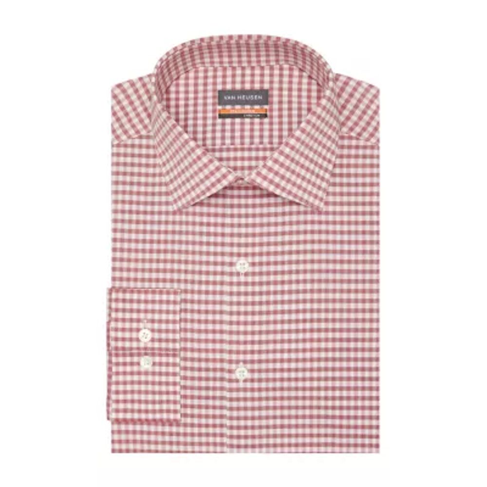 Van Heusen Slim Stain Shield Mens Fit Stretch Fabric Wrinkle Free Long Sleeve Dress Shirt