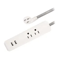 Real Simple 2 USB/2 Outlet 5 Foot Extension Cord