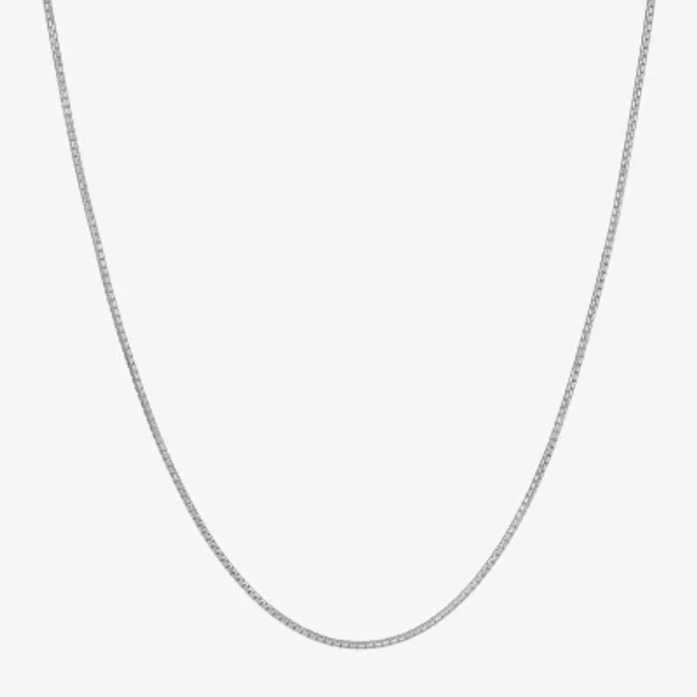 Made Italy Sterling Silver Solid Box Chain Necklace