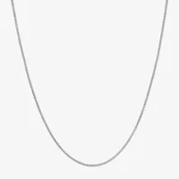 Made Italy Sterling Silver Solid Box Chain Necklace