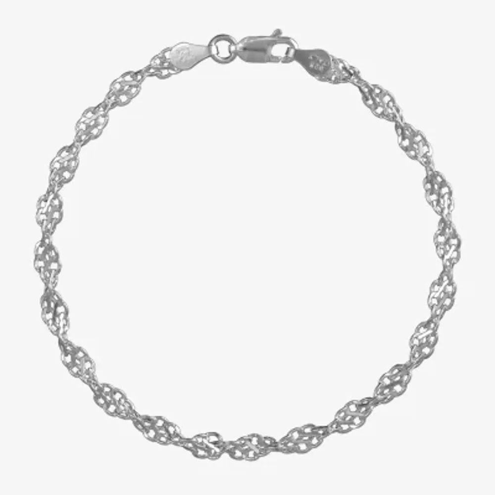 Made in Italy Sterling Silver 7.5 Inch Solid Link Chain Bracelet