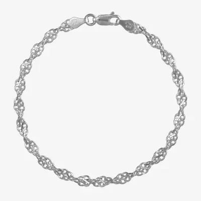 Made in Italy Sterling Silver 7.5 Inch Solid Link Chain Bracelet
