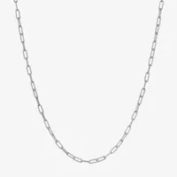 Made in Italy Womens Inch Sterling Silver Link Necklace Paperclip