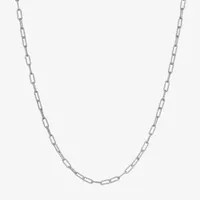 Made in Italy Womens Inch Sterling Silver Link Necklace Paperclip