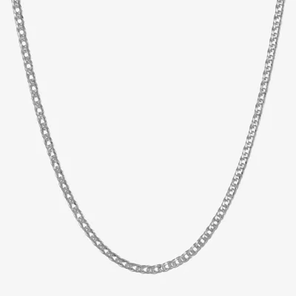 Made in Italy Mens Sterling Silver 22" Double Rombo Chain Necklace