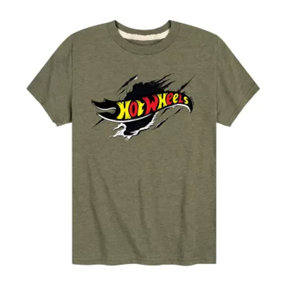 Little & Big Boys Crew Neck Short Sleeve Hot Wheels Graphic T-Shirt