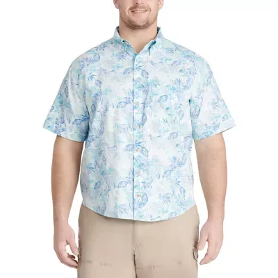 IZOD Saltwater Big and Tall Mens Classic Fit Short Sleeve Button-Down Shirt