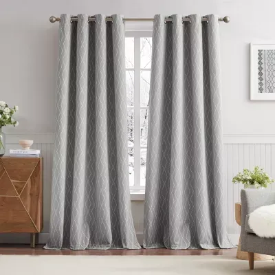 G.H. Bass & Co. River Grommet Top Blackout Set of 2 Curtain Panels