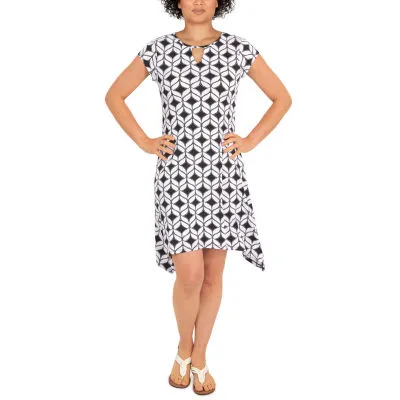 Larky Lark Short Sleeve Geometric A-Line Dress