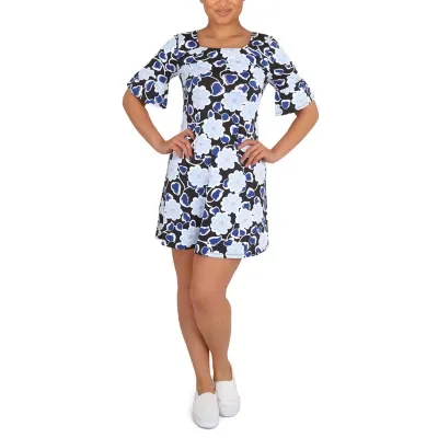 Larky Lark Short Sleeve Floral A-Line Dress