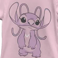 Little & Big Girls Crew Neck Short Sleeve Lilo Stitch Graphic T-Shirt