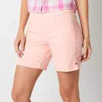 Liz Claiborne Womens Mid Rise Pull-On Short Plus