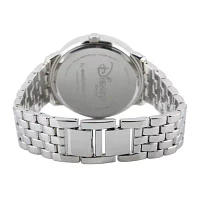 Disney Mickey/Minnie Mouse Womens Crystal-Accent Silver-Tone Bracelet Watch