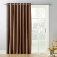 Sun Zero Evan Blackout Grommet Top Single Patio Door Curtain