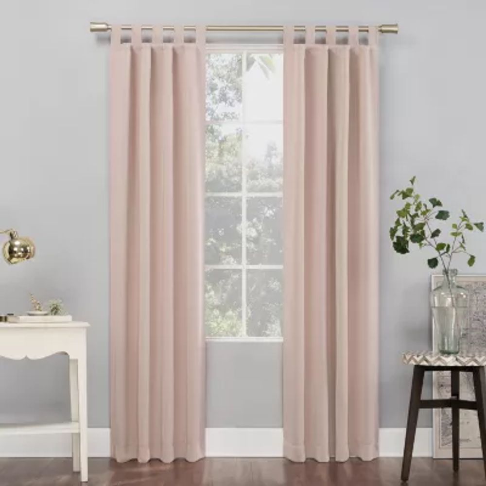 Sun Zero Evan Energy Saving Blackout Tab Top Single Curtain Panel