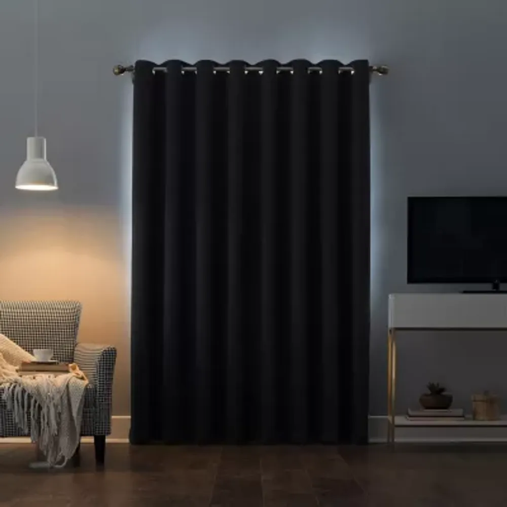 Sun Zero Oslo Energy Saving 100% Blackout Grommet Top Single Curtain Panel