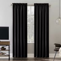 Sun Zero Oslo Energy Saving 100% Blackout Rod Pocket Single Curtain Panel