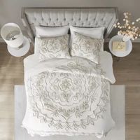 Madison Park Juliana 3 Piece Tufted Cotton Chenille Coverlet Set