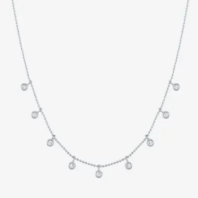 Diamond Addiction Bezel Drop (G-H / Si2-I1) Womens 1/4 CT. T.W. Lab Grown White 10K Gold Pendant Necklace