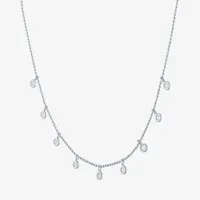 Diamond Addiction Bezel Drop (G-H / Si2-I1) Womens 1/4 CT. T.W. Lab Grown White 10K Gold Pendant Necklace