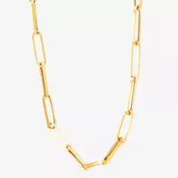 Made in Italy Womens 18 Inch 14K Gold Link Necklace Paperclip