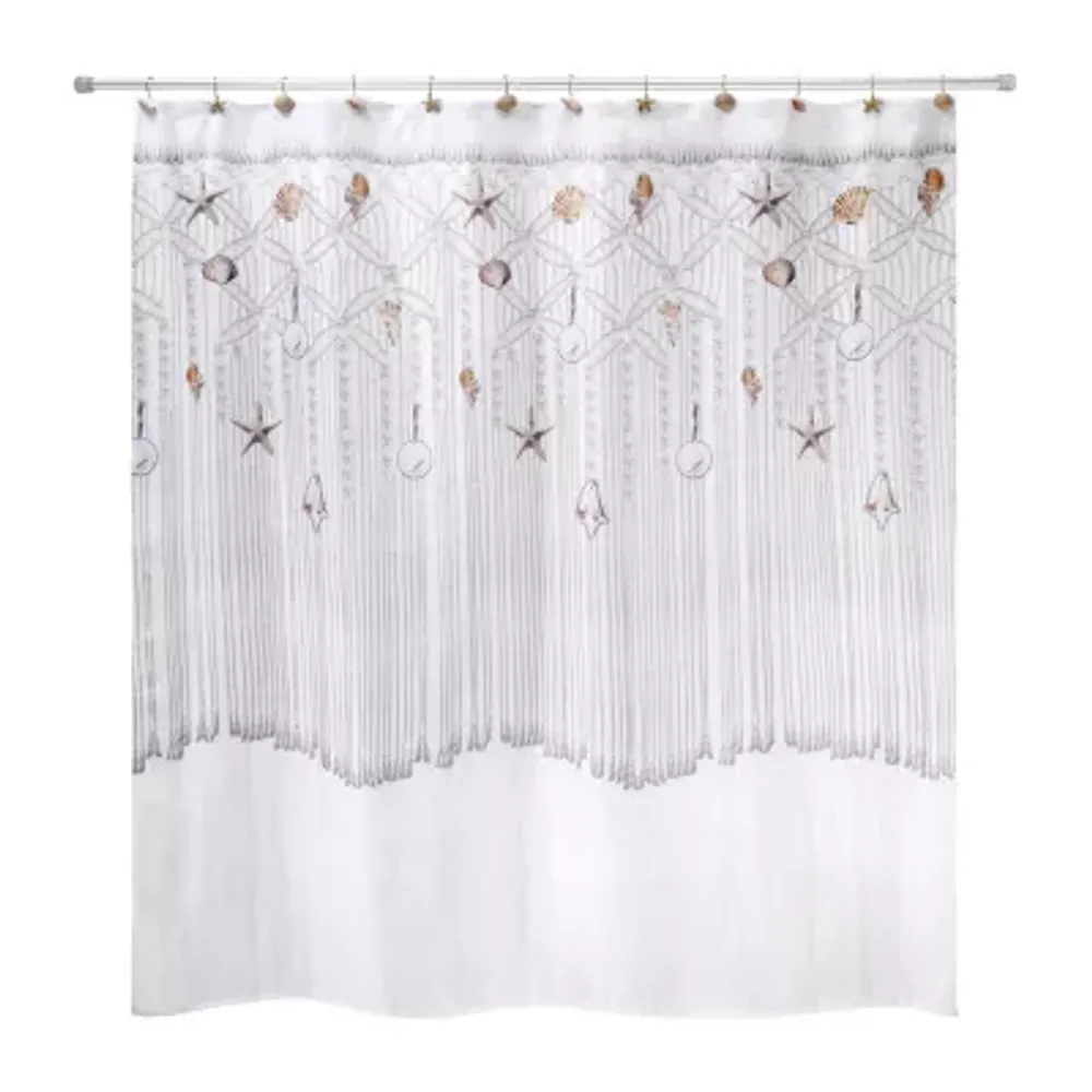 Avanti Macrame Shells Shower Curtain