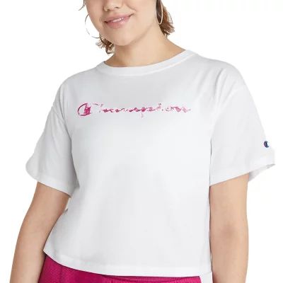 Champion Womens Crew Neck Short Sleeve Crop Top