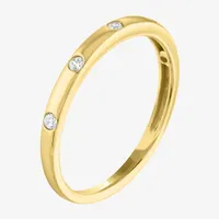 (G-H / Si2-I1) 2MM 1/10 CT. T.W. Lab Grown White Diamond 10K Gold Wedding Band