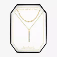 Diamond Addiction Womens 2-pc. Accent Mined White Sterling Silver Necklace Set