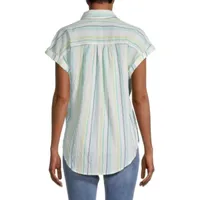 a.n.a Womens Short Sleeve Camp Shirt