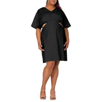 Poetic Justice Womens Short Sleeve A-Line Dress Plus