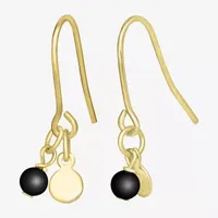 Silver Treasures 14K Gold Over Round Drop Earrings