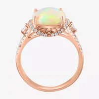 Effy Final Call Womens 3/8 CT. T.W. Genuine White Opal 14K Rose Gold Cocktail Ring