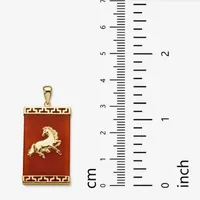 Horse Womens Genuine Red Jade 14K Gold Pendant