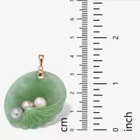 Seashell Womens Genuine Green Jade 14K Gold Pendant